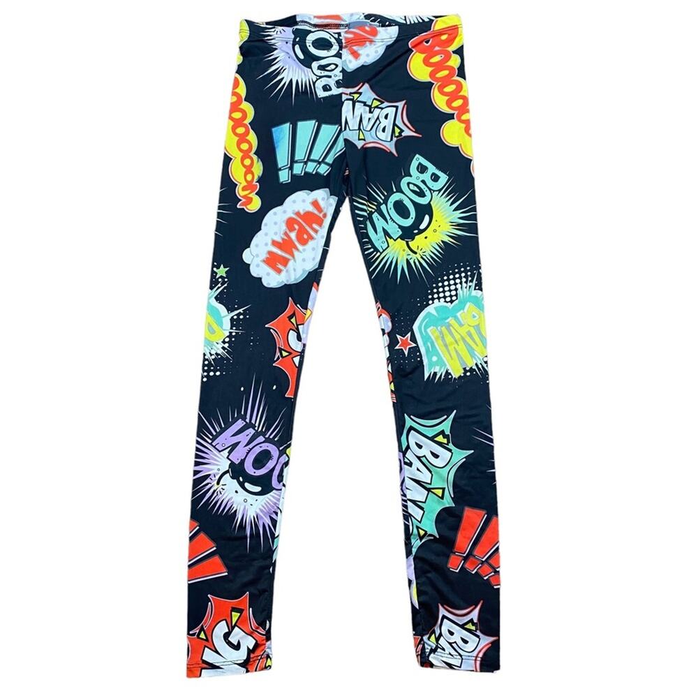 Comic Book  Pop Art Leggings Dialogue Timing Size Medium